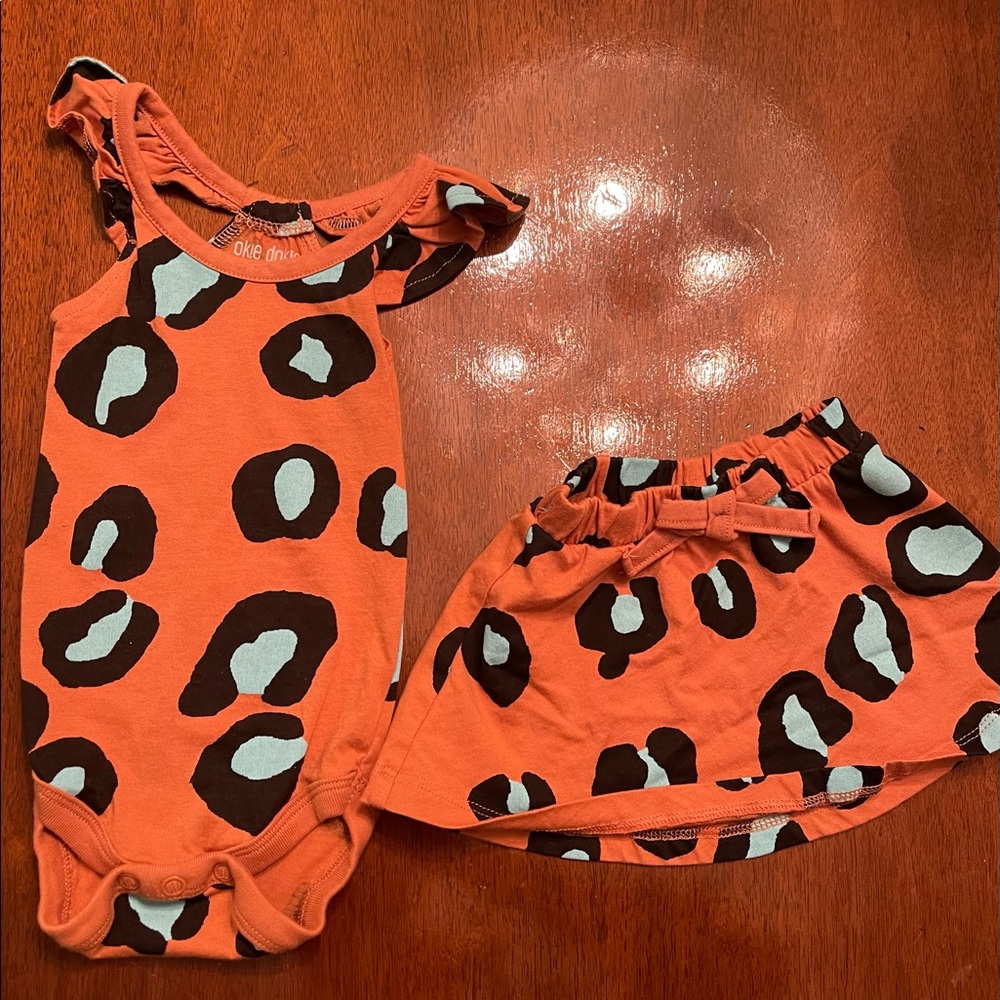 Ok!E Dokie Animal Print onsie & skirt